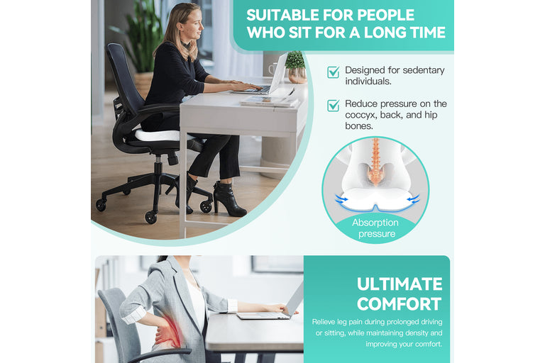 Coccyx Memory Foam Seat Cushion with Bamboo Cover