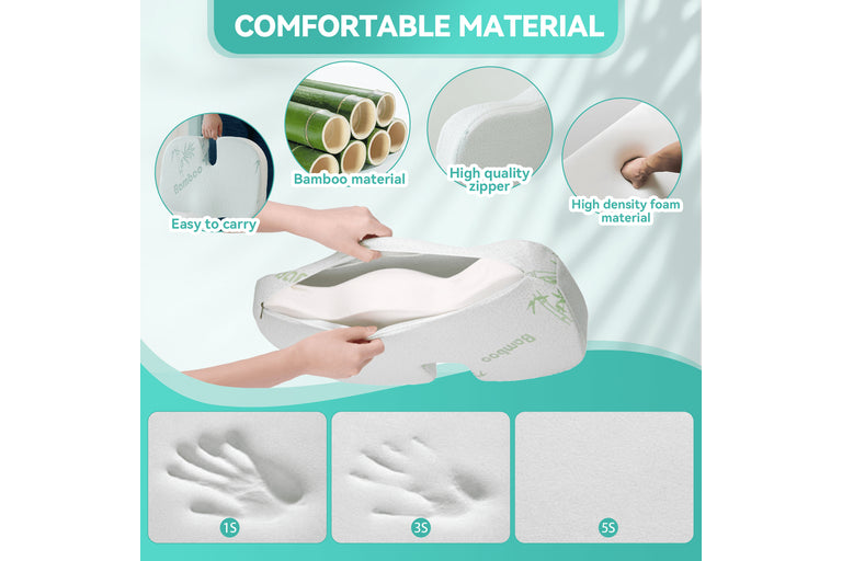 Coccyx Memory Foam Seat Cushion with Bamboo Cover