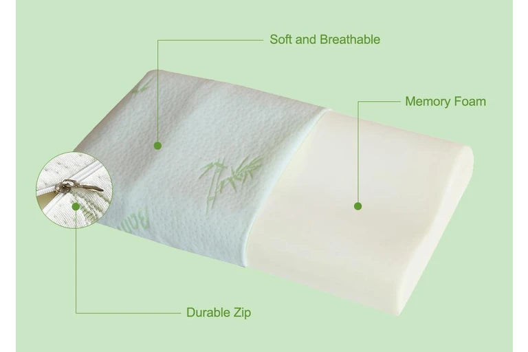 Bamboo Contoured Foam Pillow 2 pack
