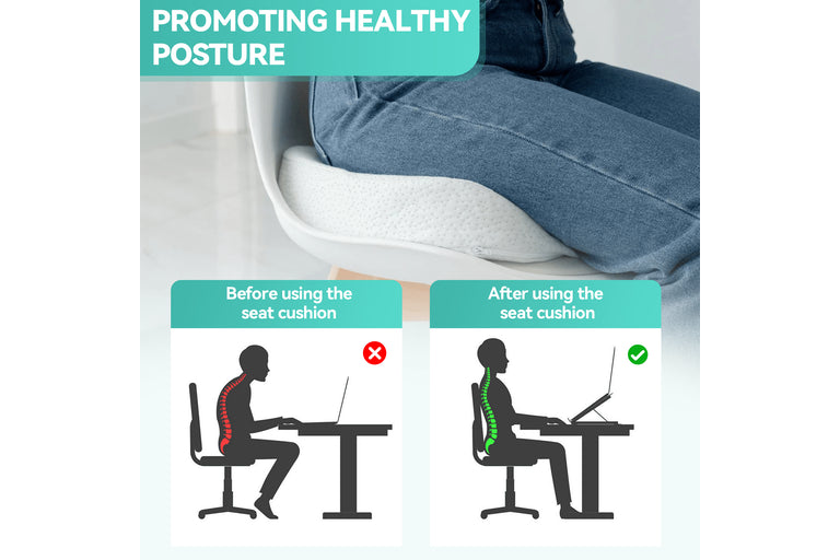 Coccyx Memory Foam Seat Cushion with Bamboo Cover