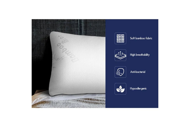 Bamboo Memory Foam Pillow 2 Pack