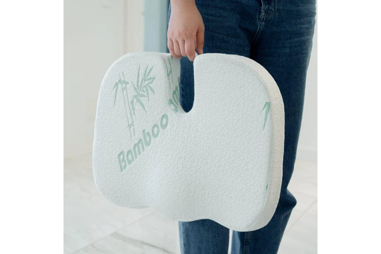 Coccyx Memory Foam Seat Cushion with Bamboo Cover